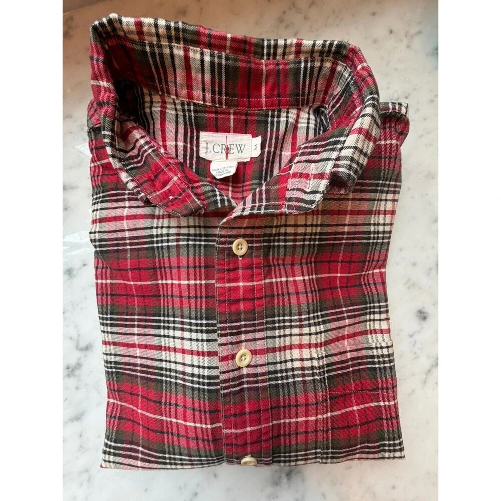 Vintage J Crew Oarsman Shirt Mens Plaid Button Down Cotton Medium Perfect Y2K
